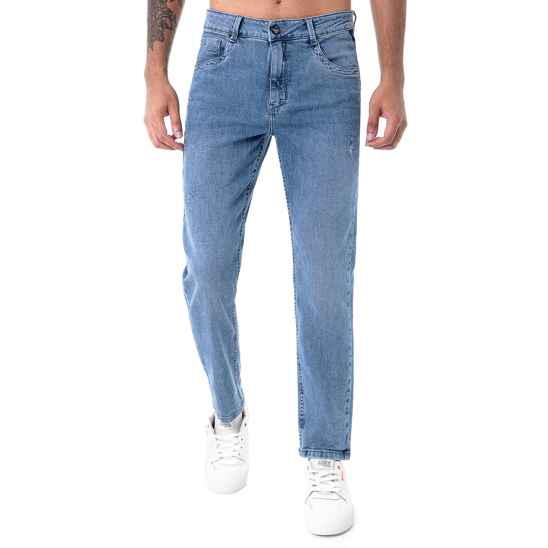 JEANS SEMIPITILLO - DENIM COMFORT - CELESTE