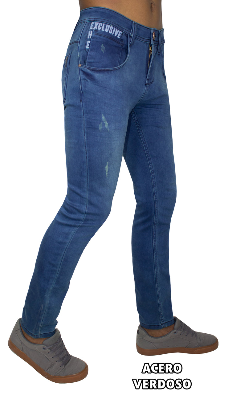 👖 Pantalón jean IVAR - satinado - semi pitillo